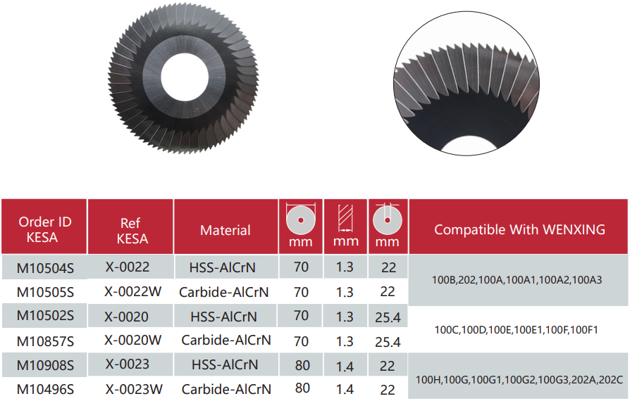 All wenxing side milling cutter compatible with wenxing 100A 100B 100C 100D 100E 100F 100G 100H 202 key machine