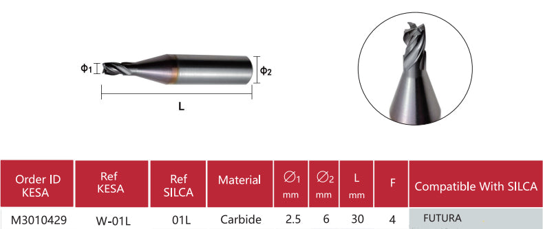 Futura cutter 01L 2.5mm compatible with SILCA Futura key machine