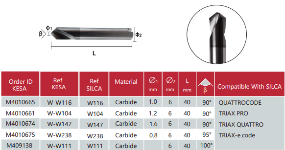 Dimple cutter compatible with SILCA QUATTROCODE SILCA TRIAX PRO TRIAX QUATTRO TRIAX-e.code SILCA Viper Key Machine