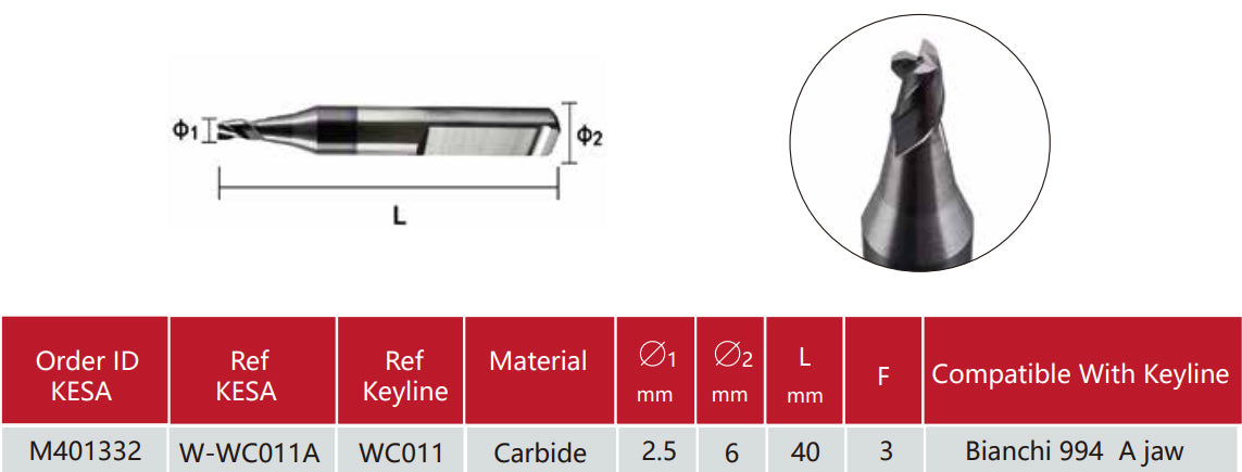 Keyline Bianchi 994 Laser Cutter 2.5mm WC011A Aftermarket