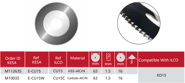 ILCO mortice cutter ILCO CU15 flat slotter compatible with ILCO KD15 key machine