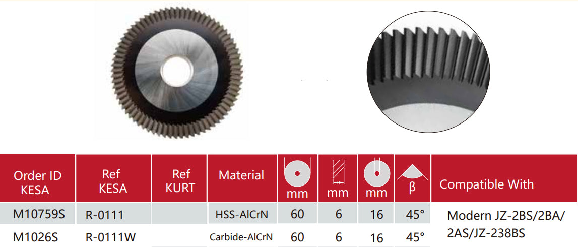 Model key duplicating machine cutting wheel 60x6x16