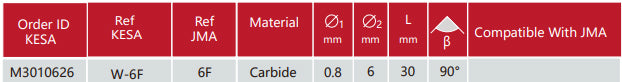 Dimple cutter 6F compatible with JMA Multicode key machine