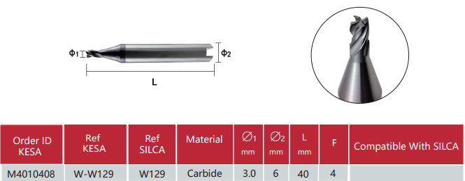 W129 cutter compatible with SILCA QUATTROCODE SILCA TRIAX PRO SILCA TRIAX QUATTRO SILCA TRIAX-e.code SILCA Viper