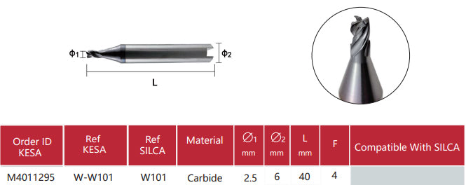 W101 cutter compatible with SILCA QUATTROCODE SILCA TRIAX PRO SILCA TRIAX QUATTRO SILCA TRIAX-e.code SILCA Viper